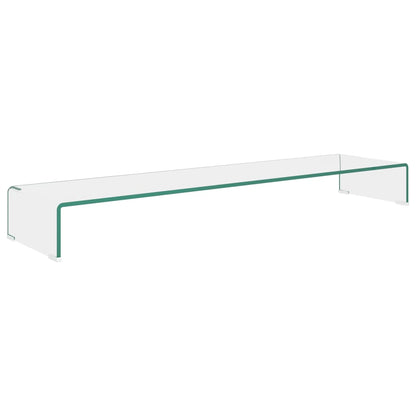 TV Stand/Monitor Riser Glass Clear 120x30x13 cm
