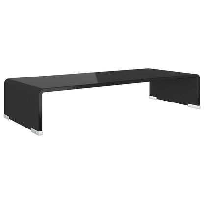 TV Stand/Monitor Riser Glass Black 60x25x11 cm