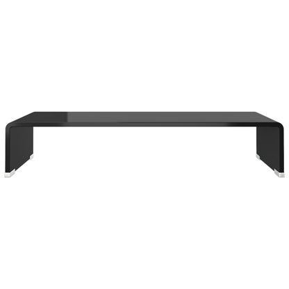 TV Stand/Monitor Riser Glass Black 60x25x11 cm