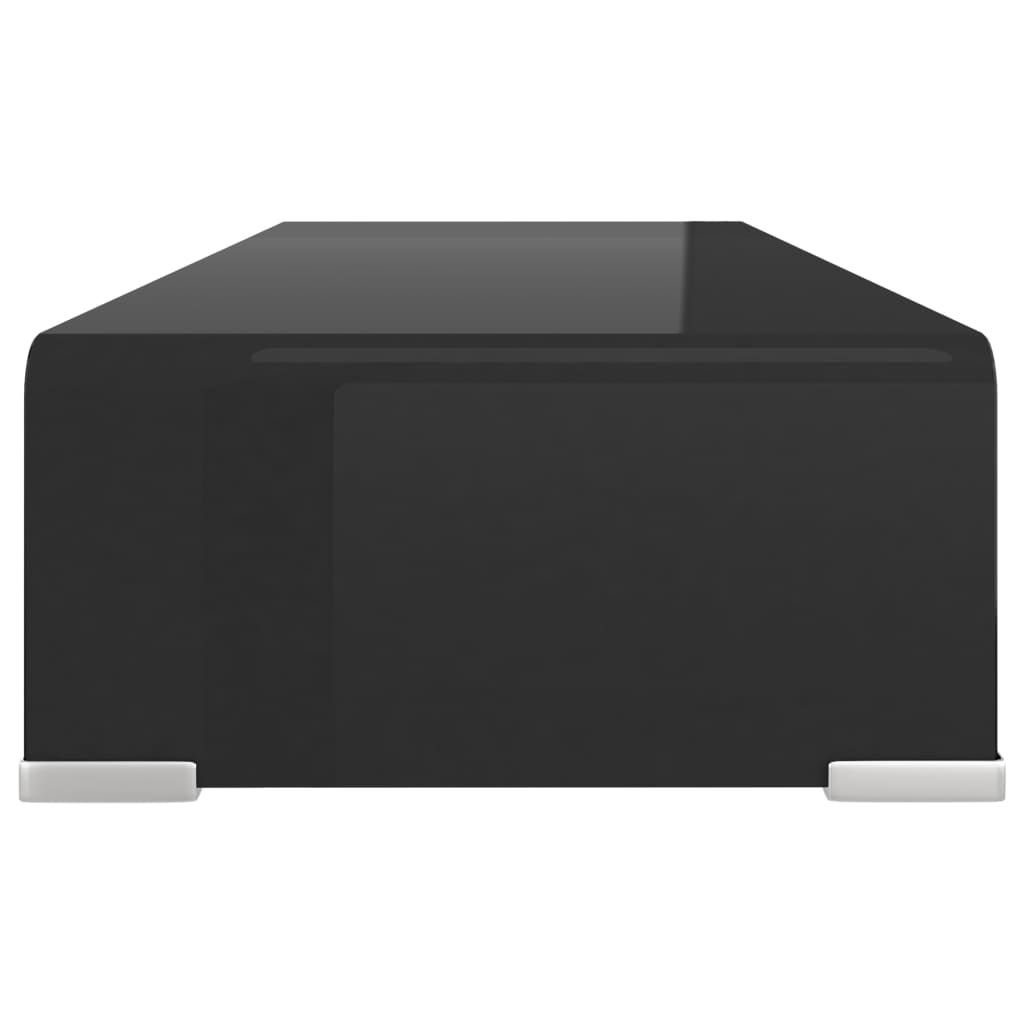 TV Stand/Monitor Riser Glass Black 60x25x11 cm