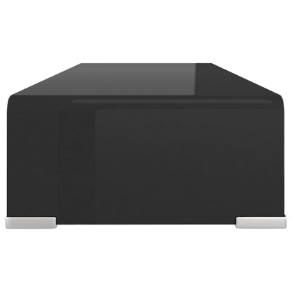 TV Stand/Monitor Riser Glass Black 60x25x11 cm