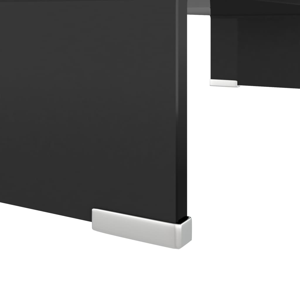 TV Stand/Monitor Riser Glass Black 60x25x11 cm