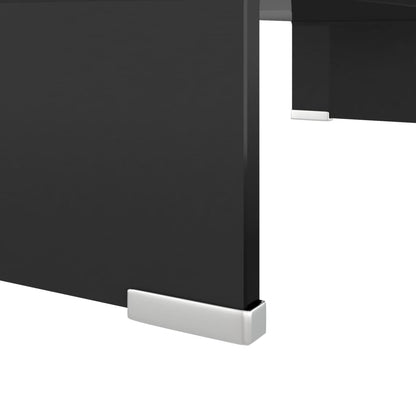 TV Stand/Monitor Riser Glass Black 60x25x11 cm