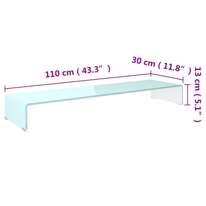 TV Stand/Monitor Riser Glass Green 110x30x13 cm