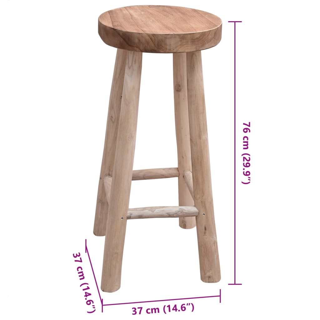 Solid Teak Wood Bar Stool - Durable & Stylish Seating Solution