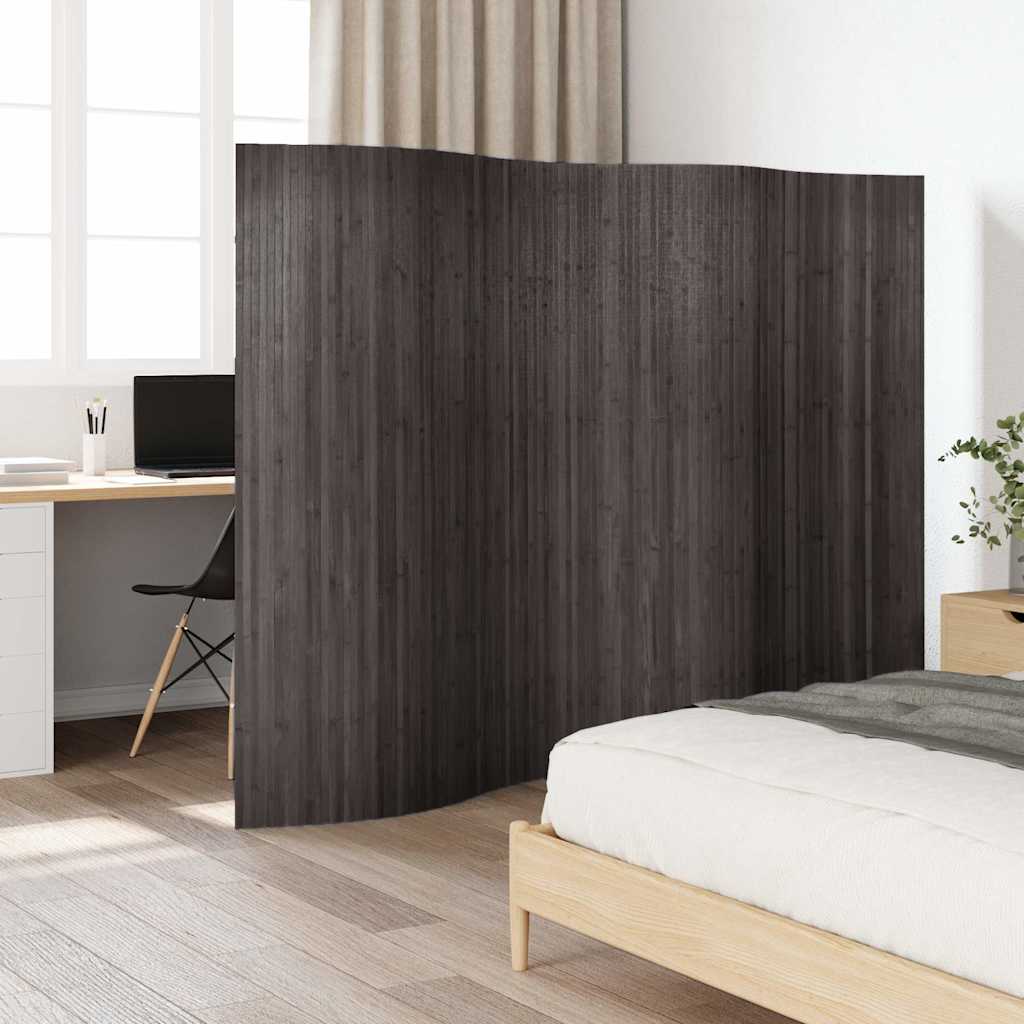 Bamboo Room Divider in Grey - 250x165 cm, Elegant Privacy Screen