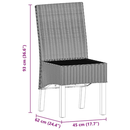 Dining Chairs 6 pcs Brown Natural Rattan