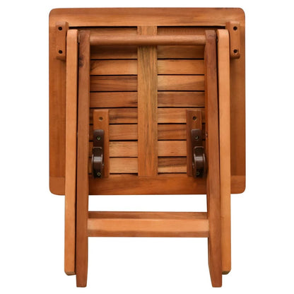 2-Piece Solid Acacia Wood Sun Loungers with Table Set