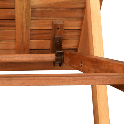 2-Piece Solid Acacia Wood Sun Loungers with Table Set