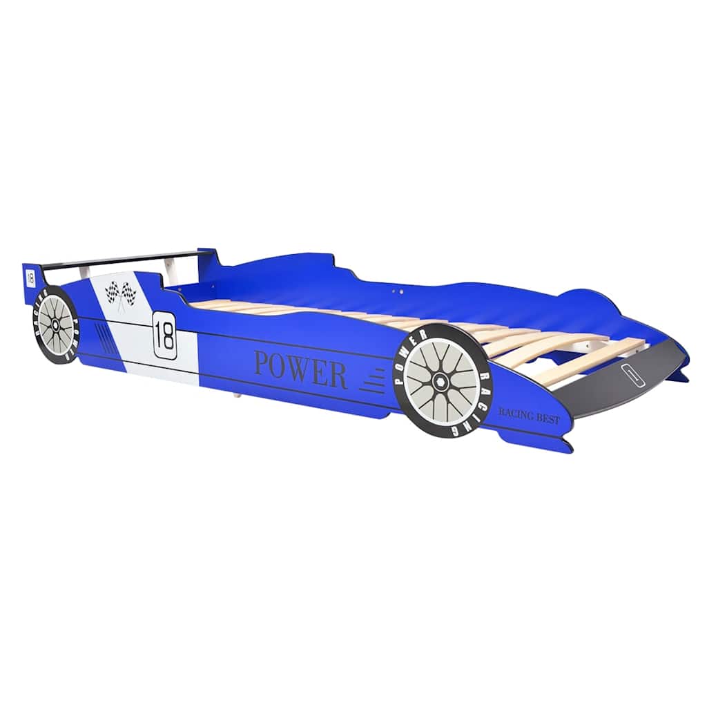 Blue Race Car Bed for Kids - 90x200 cm - Durable & Fun Design