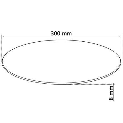 Round Clear Tempered Glass Table Top - 300mm Diameter