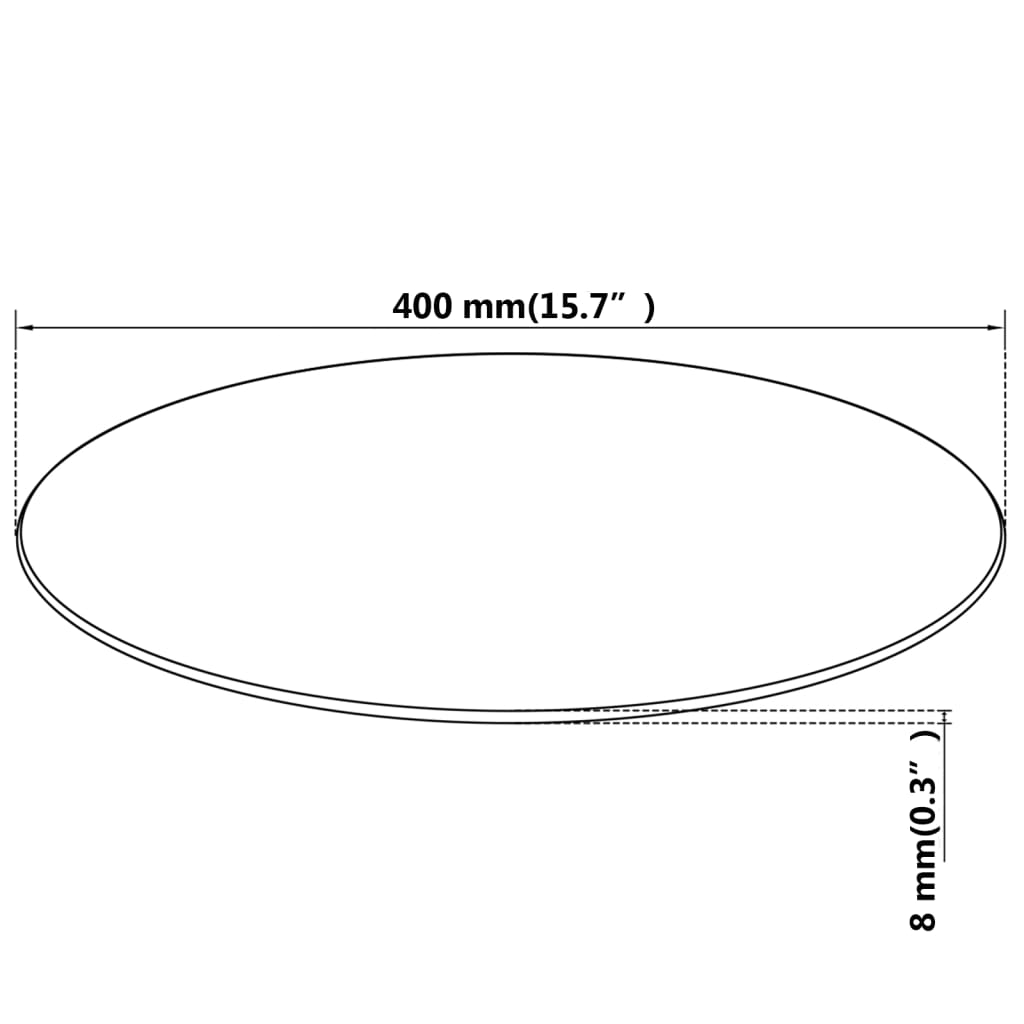 Clear Tempered Glass Table Top Round 400 mm - Durable Design
