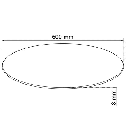 Round Tempered Glass Table Top 600mm - Clear, Durable & Stylish