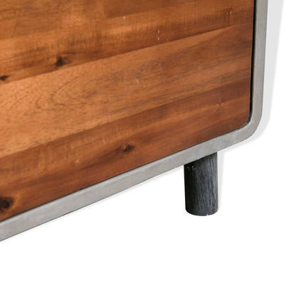 Solid Acacia Wood & Concrete Nightstand, 40x30x50 cm, Modern Design