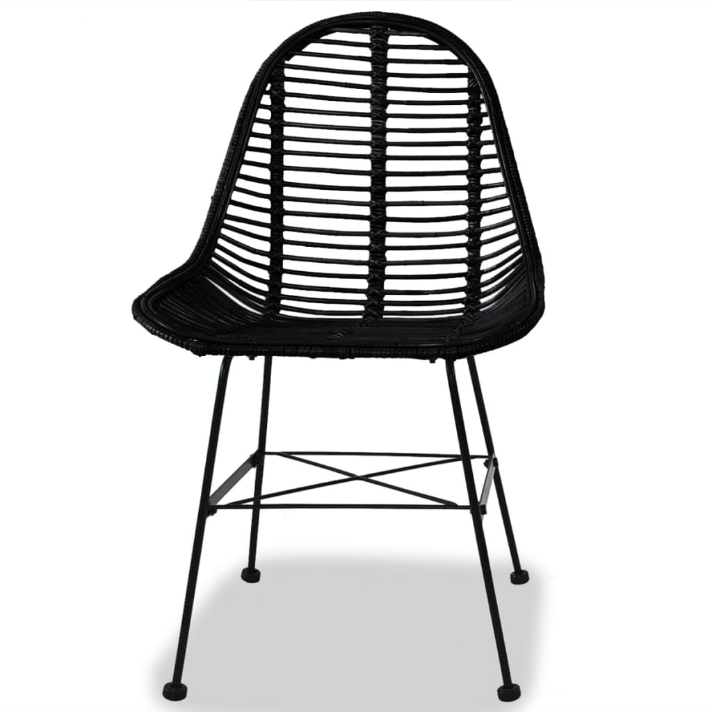 Set of 2 Natural Rattan Dining Chairs - Elegant & Sturdy