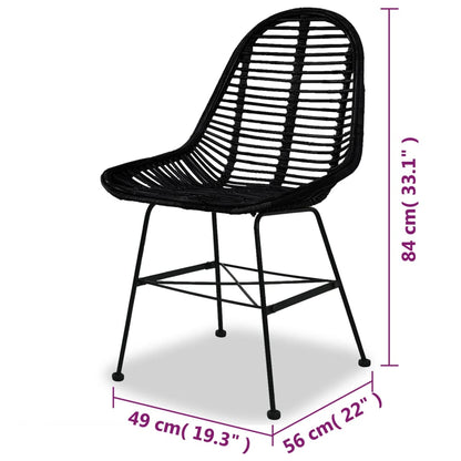 Set of 2 Natural Rattan Dining Chairs - Elegant & Sturdy