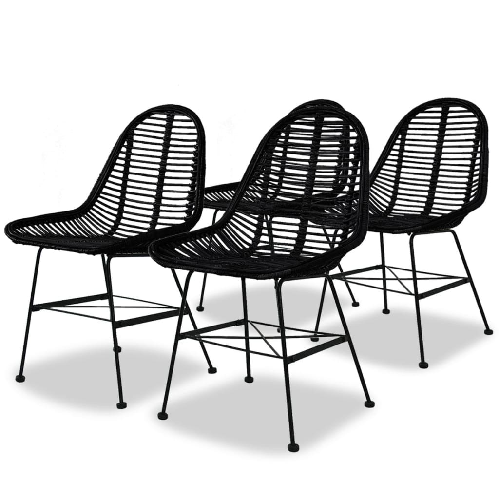 Set of 2 Natural Rattan Dining Chairs - Elegant & Sturdy
