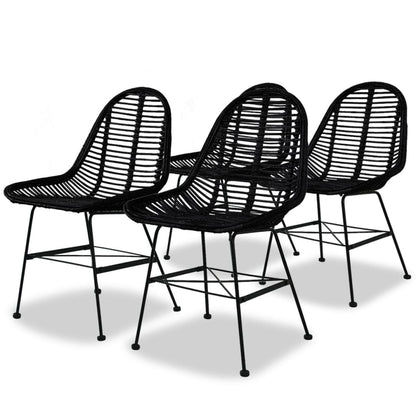 Set of 2 Natural Rattan Dining Chairs - Elegant & Sturdy
