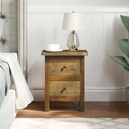 Solid Mahogany Wood Nightstand - 40x30x51 cm Elegant Design
