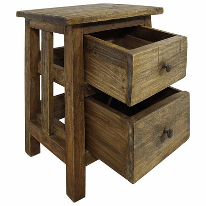 Solid Mahogany Wood Nightstand - 40x30x51 cm Elegant Design