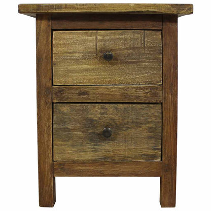 Solid Mahogany Wood Nightstand - 40x30x51 cm Elegant Design