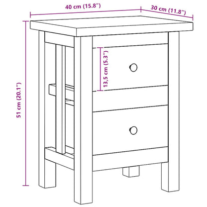 Solid Mahogany Wood Nightstand - 40x30x51 cm Elegant Design