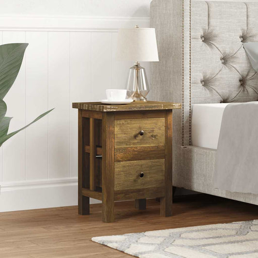 Solid Mahogany Wood Nightstand - 40x30x51 cm Elegant Design