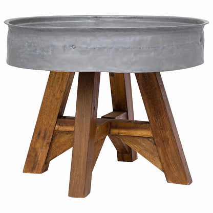 Coffee Table Mixed Recycled Wood 60x45 cm Silver