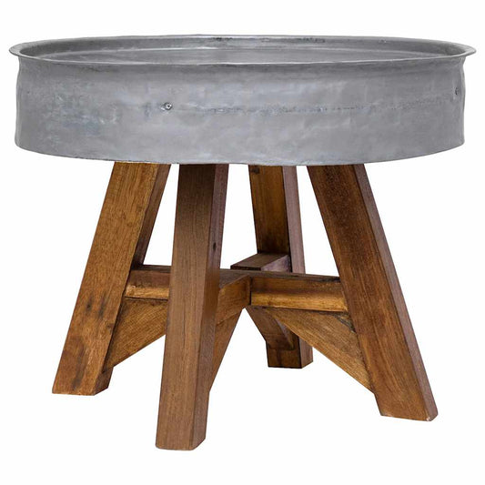 Coffee Table Mixed Recycled Wood 60x45 cm Silver