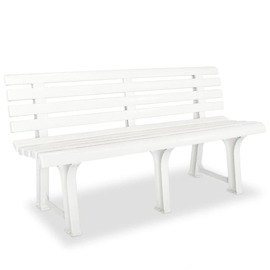 Elegant White Plastic Garden Bench, 145.5 cm - Durable & Stylish