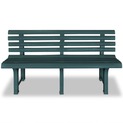 Green Plastic Garden Bench - 145.5 cm Durable Outdoor Seating