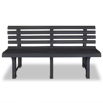 Elegant Anthracite Plastic Garden Bench - 145.5 cm Outdoor Seating