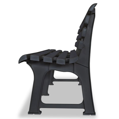 Elegant Anthracite Plastic Garden Bench - 145.5 cm Outdoor Seating