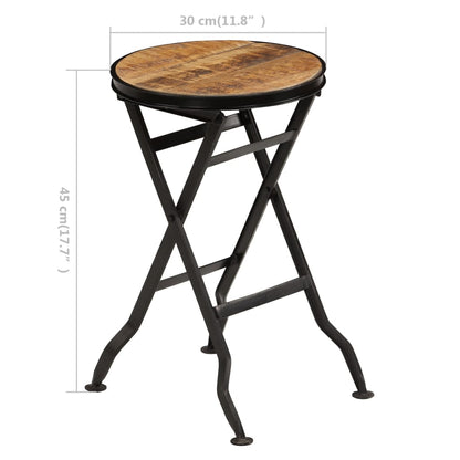 Solid Mango Wood Desk with Folding Stool, 115x50x76 cm