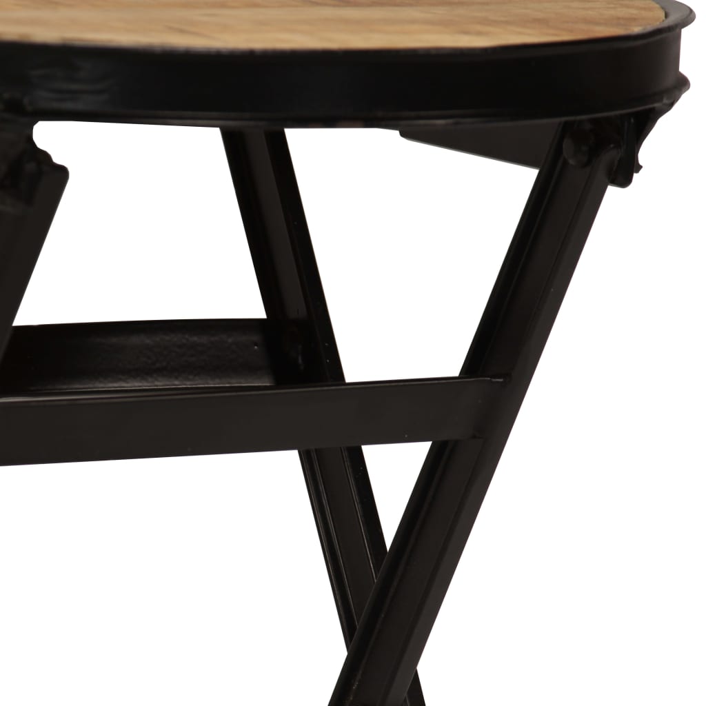 Solid Mango Wood Desk with Folding Stool, 115x50x76 cm