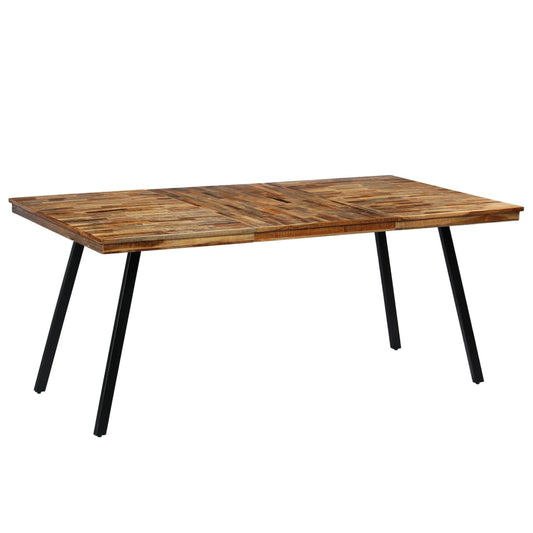 Reclaimed Teak & Steel Dining Table, 180x90x76 cm - Industrial Chic
