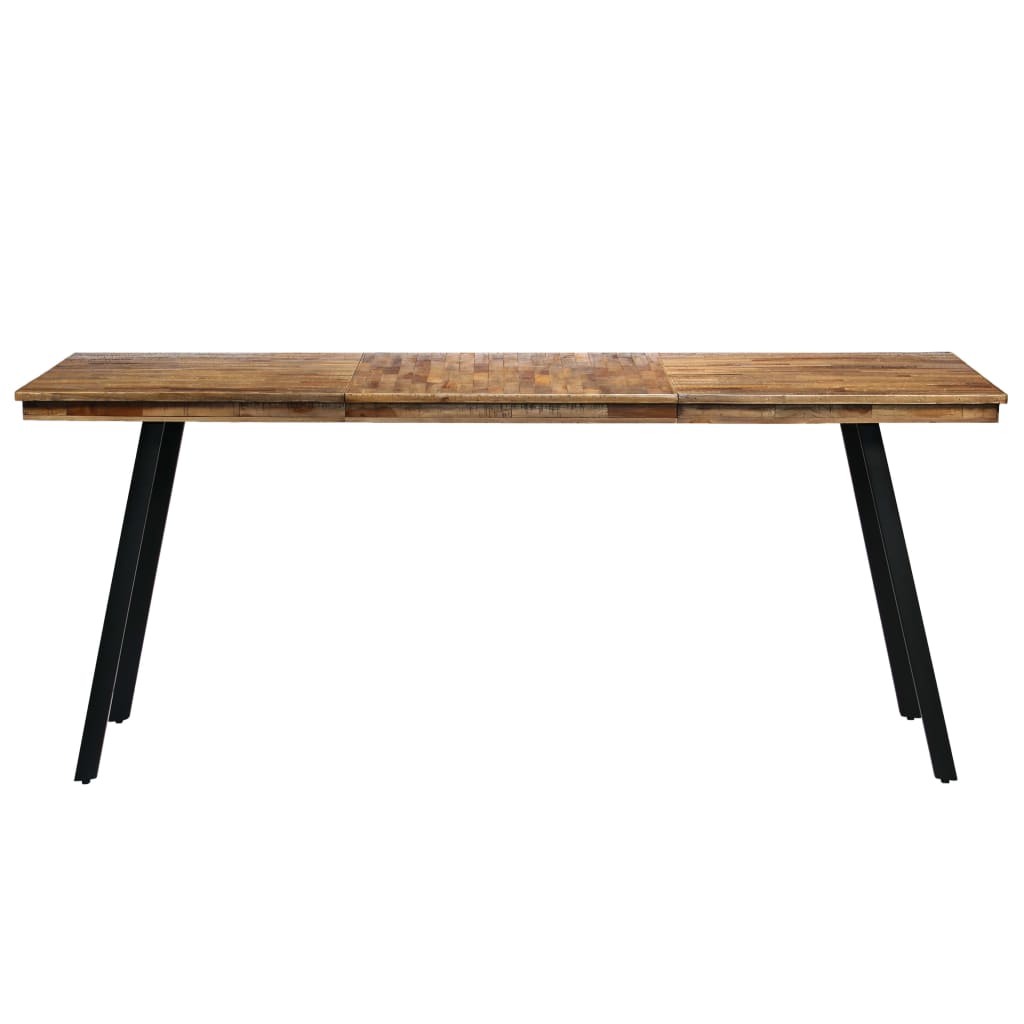 Reclaimed Teak & Steel Dining Table, 180x90x76 cm - Industrial Chic