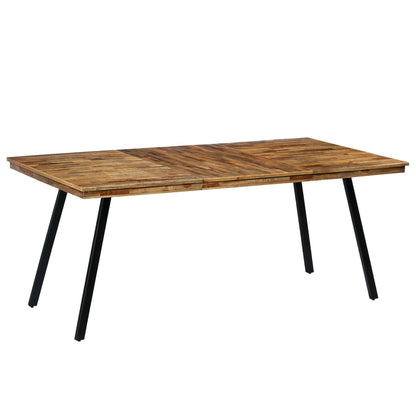 Reclaimed Teak & Steel Dining Table, 180x90x76 cm - Industrial Chic