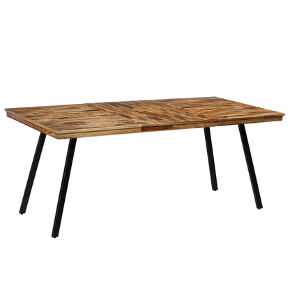 Reclaimed Teak & Steel Dining Table, 180x90x76 cm - Industrial Chic