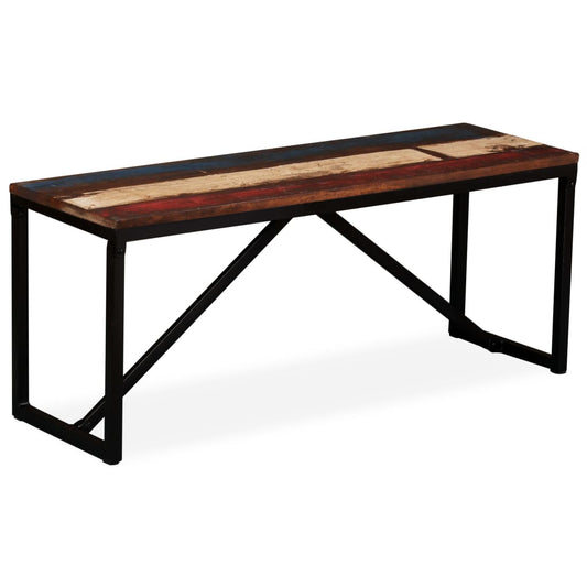 Rustic Reclaimed Wood Bench, 110x35x45 cm - Natural Finish