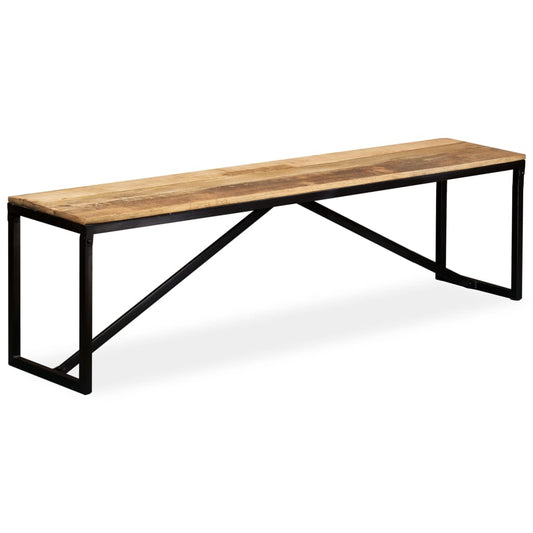 Solid Mango Wood Bench 160x35x45 cm - Natural Finish