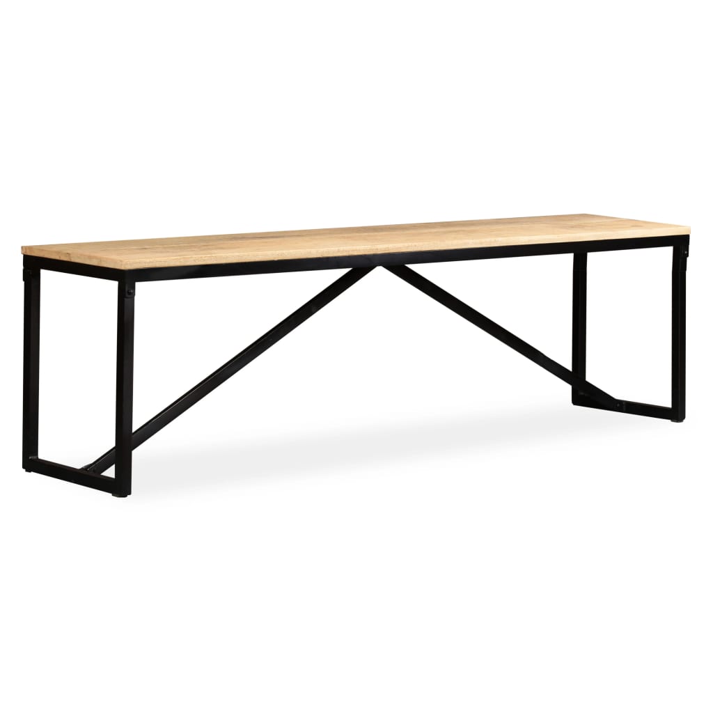 Solid Mango Wood Bench 160x35x45 cm - Natural Finish