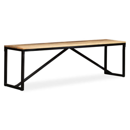 Solid Mango Wood Bench 160x35x45 cm - Natural Finish
