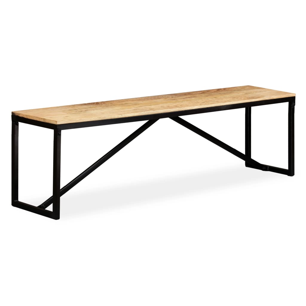Solid Mango Wood Bench 160x35x45 cm - Natural Finish