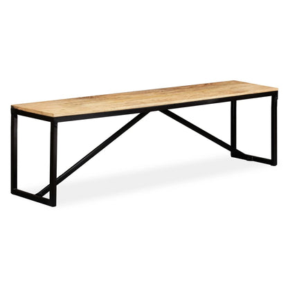 Solid Mango Wood Bench 160x35x45 cm - Natural Finish