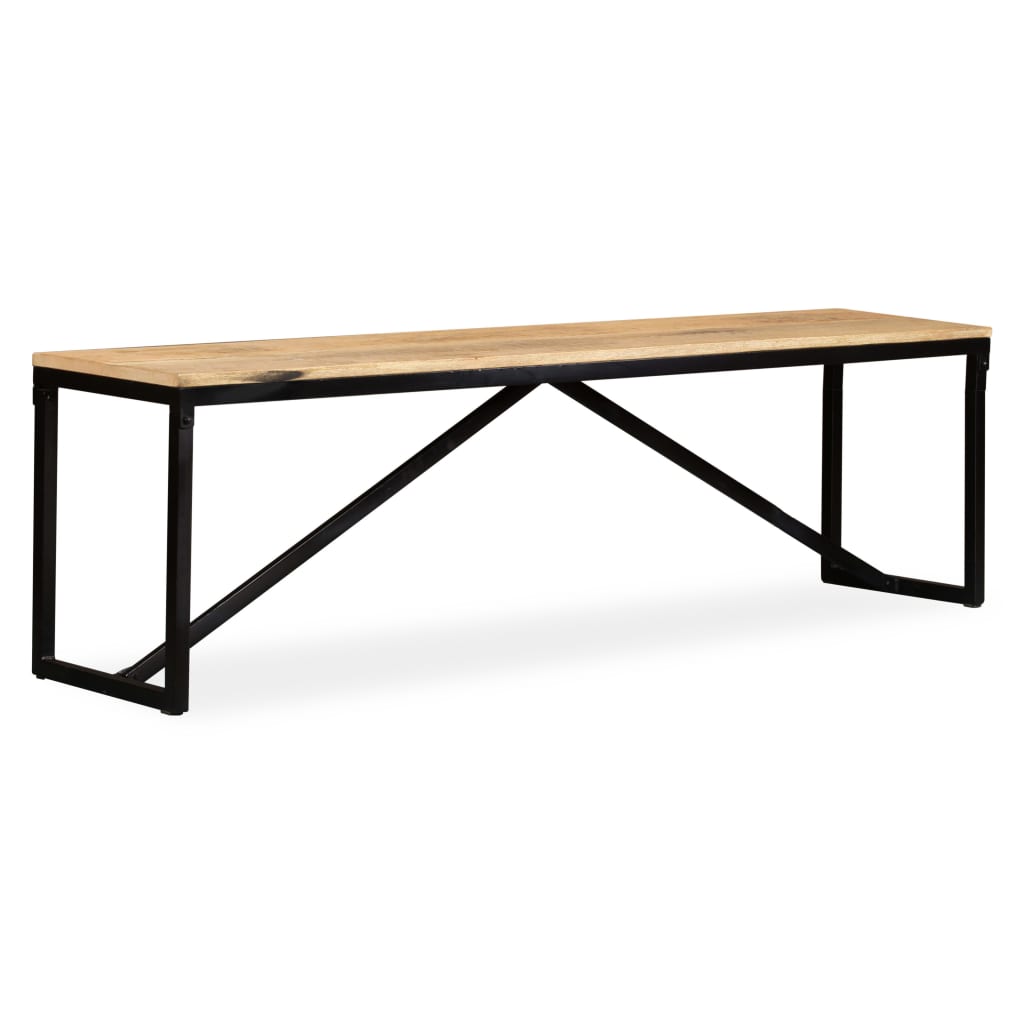 Solid Mango Wood Bench 160x35x45 cm - Natural Finish