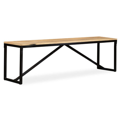 Solid Mango Wood Bench 160x35x45 cm - Natural Finish