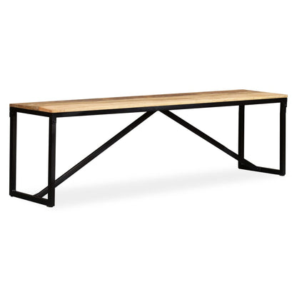 Solid Mango Wood Bench 160x35x45 cm - Natural Finish