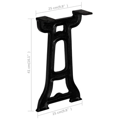 Cast Iron Y-Frame Bench Legs 2 Pcs - Durable & Stylish Support