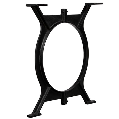 Industrial O-Frame Cast Iron Dining Table Legs 2 pcs - Black Finish